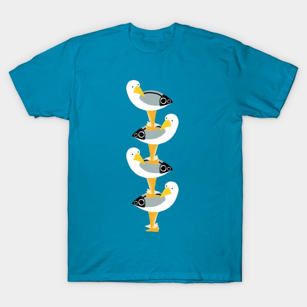 Tower Of Seagulls! T-Shirt by albdesigns